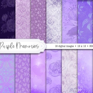 Lila Digitales Papier, Shabby Chic, Lavendelpapier, lila Texturen, druckbares Papier, lila vintage flieder digitaler Hintergrund