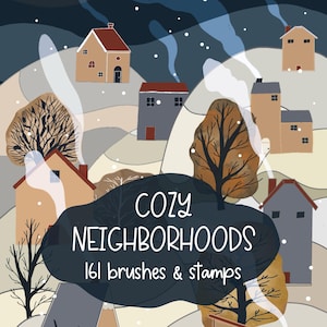 Procreate Cozy Neighborhoods Brush Kit - 161 Brushes