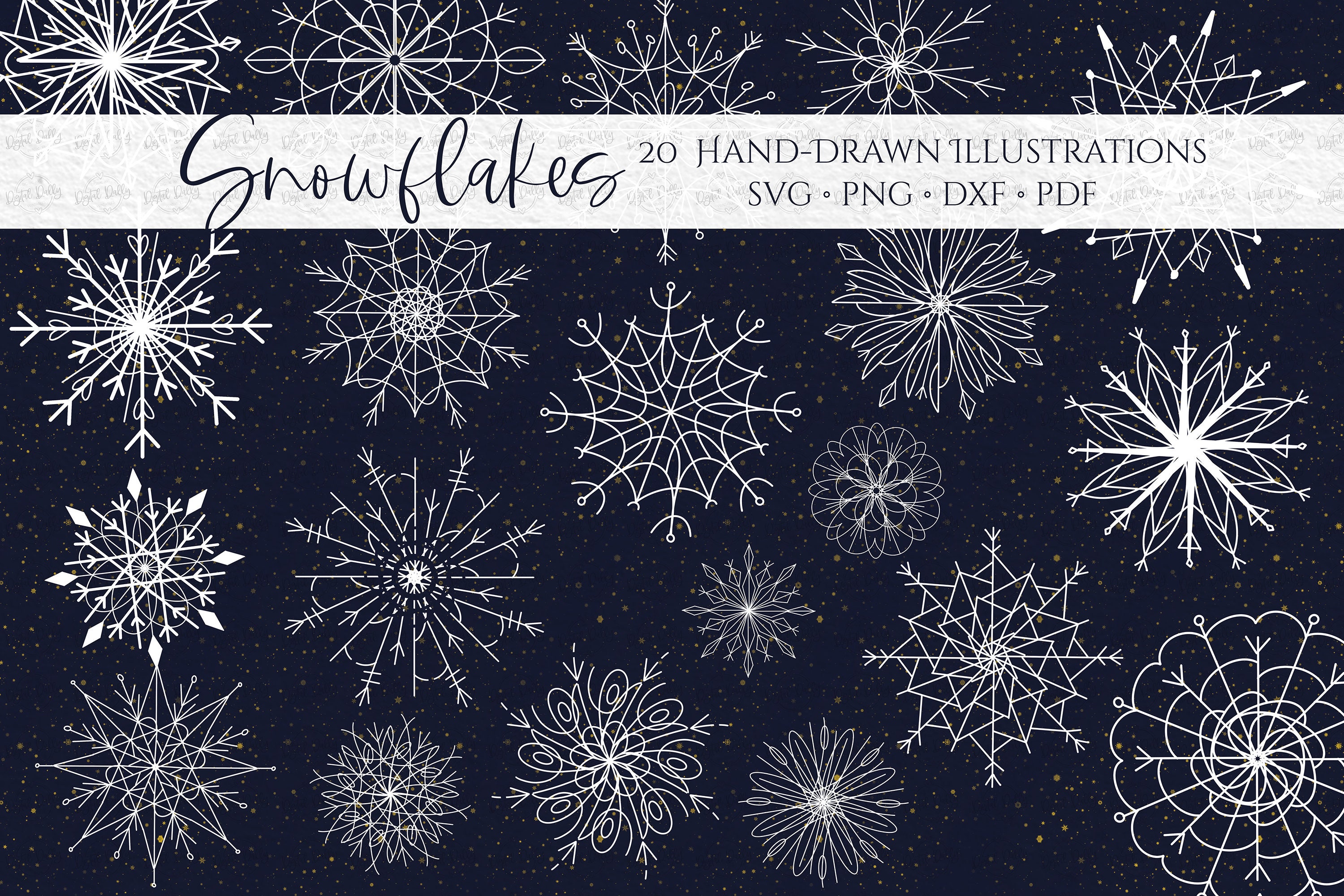 Snowflake SVG Winter Snow Bundle, Snowflake Clipart for Commercial Use ...