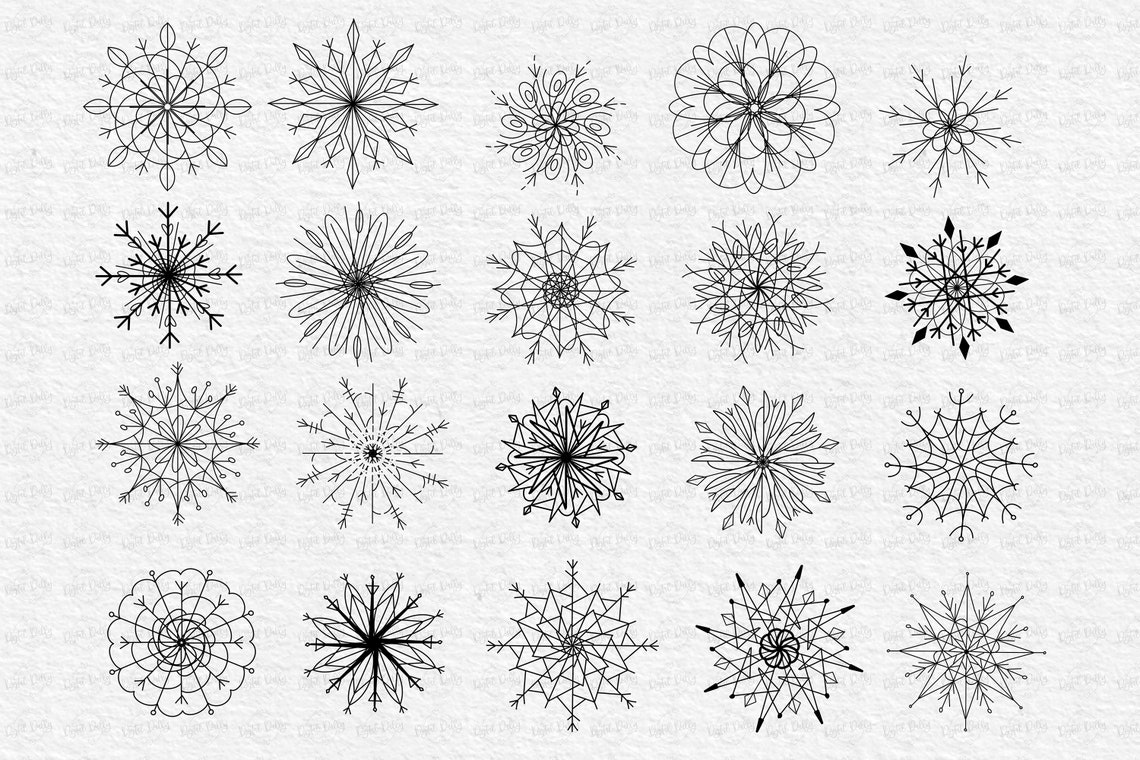Snowflake SVG Winter Snow Bundle Snowflake Clipart for - Etsy