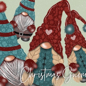 Snowflake Gnomes Png, Scandinavian Christmas, Hand Drawn Watercolor Gnome Clipart, Santas Elves, Digital Instant Download, Commercial PNG