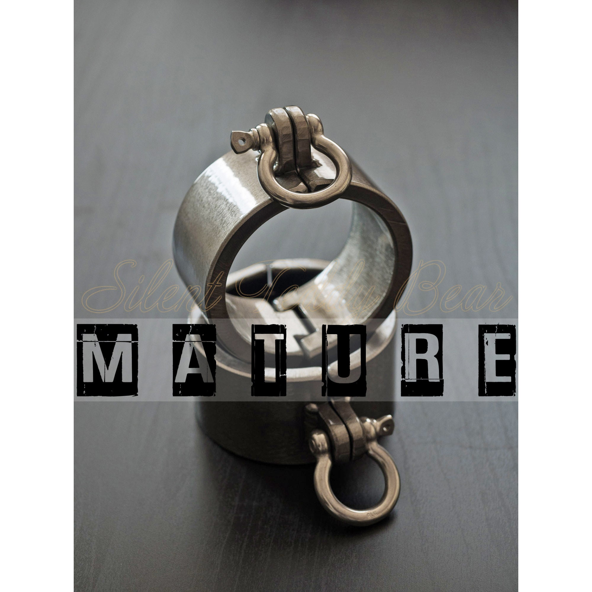 BDSM very heavy shackles 4cm / 1.6" wide. Separate collars, wrist or ankle cuffs. Optional loop(s) & locking. Custom dungeon metal bondage