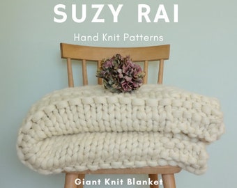 PATTERN ONLY Giant Knit Textured Stripe Blanket Throw Easy Pattern Big Knit Beginner