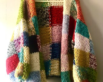PATTERN ONLY Patchwork Cardigan Festival Knit - Etsy