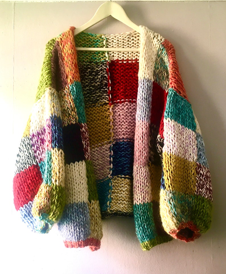 PATTERN ONLY Patchwork Cardigan Festival Knit image 2