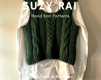 PATTERN ONLY Cable Knit Tank Top and Sweater