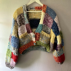 PATTERN ONLY Patchwork Cardigan Festival Knit image 3