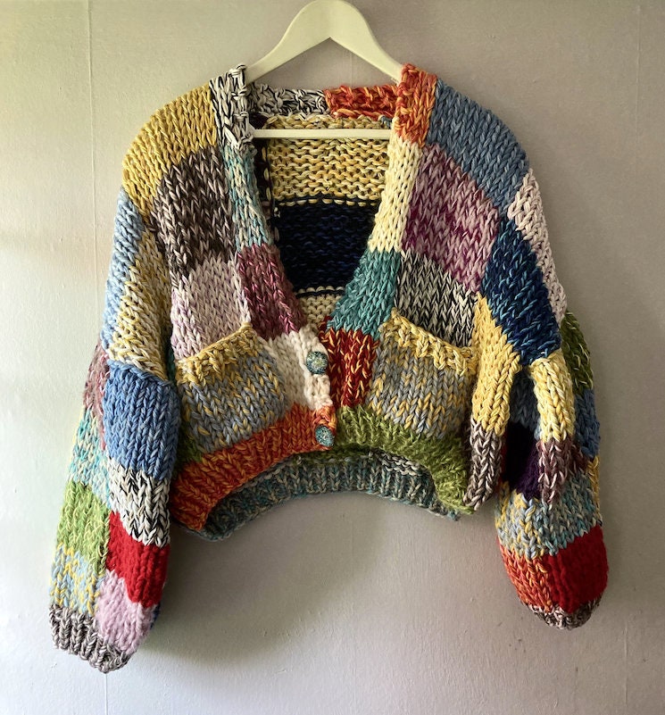 PATTERN ONLY Patchwork Cardigan Festival Knit - Etsy