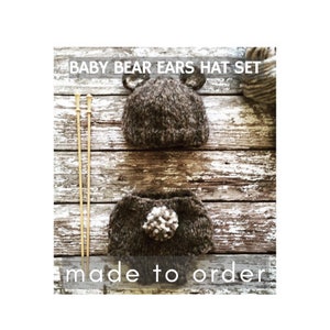 New Baby Teddy Bear Hat and Nappy Pants Set Photo Prop New Baby Gift