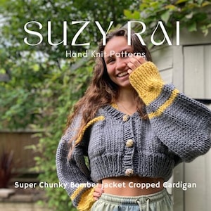 KNITTING PATTERN Super Chunky Cropped Cardigan and bralette.
