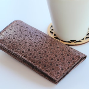Custodia per tabacco in vera pelle, custodia per sigarette arrotolata artigianale, personalizzata, esagoni, regalo per fumatori, con cerniera, Tabaktasche Leder