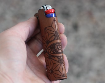 Estuche de cuero para encendedor / Cubierta marrón