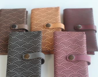 Leather Wallet Women, Women&#39;s Pouch, Money Holder, Art Deco, Personalised Gifts, Gift for Her, Leather Purse, Engraved, Zipper, Christmas