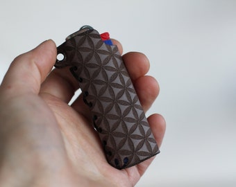 Leather Flower of Life Lighter Case