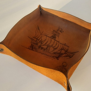 Bandeja de cuero portátil, personalizado, regalo marinero, accesorio rodante, bandeja rodante del festival, decorativo, personalizado, alfombra de dados, fumar, oficina