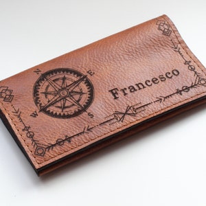 Custom Leather Tobacco Pouch | Engraved Personalized Rolling Bag