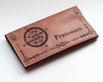 Custom Leather Tobacco Pouch | Engraved Personalized Rolling Bag