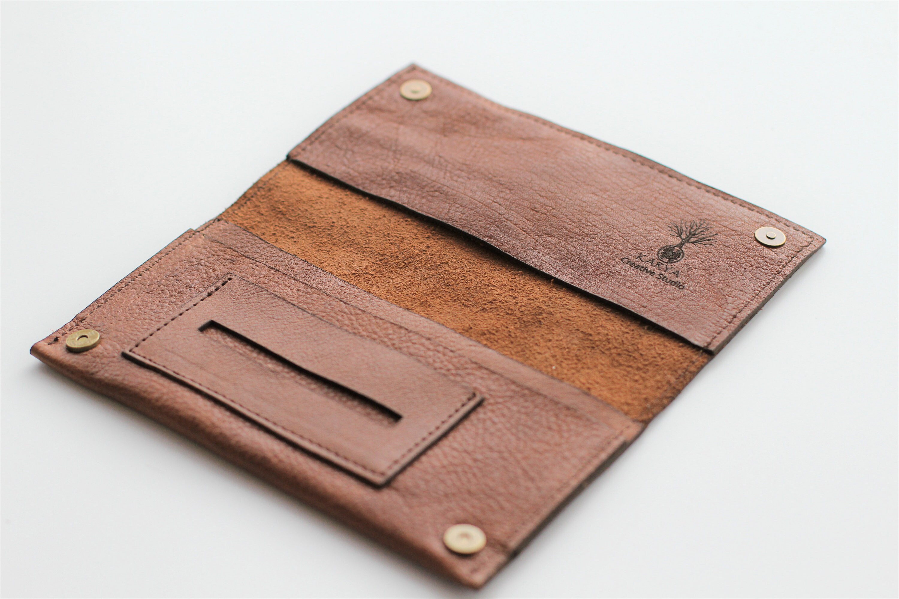 Porta Tabacco In Pelle Gusti - Custodia Jesse In Vera Pelle Conciata Al Vegetale, Made In India - Foto 3