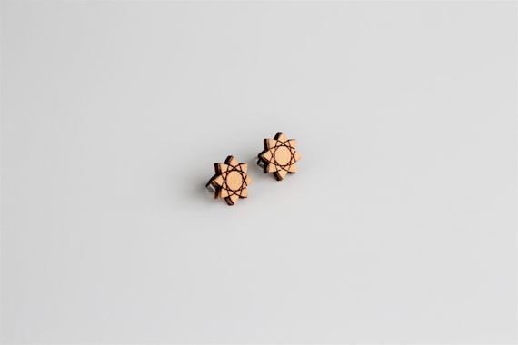 handmade earrings wooden jewelry star studs Wooden bamboo earrings with etched star wooden jewellery handmade earrings wooden jewelry star studs Wooden bamboo earrings with etched star wooden jewellery