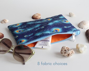 Waterproof Zipper Pouch, Colorful Fabric Toiletry Bag, Travel Organizer