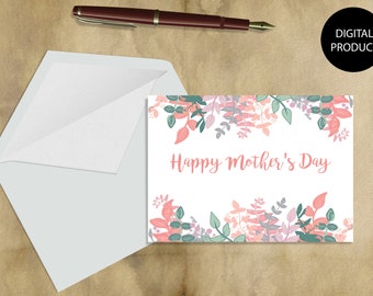 Printable Mother's day card, Foldable card, Downloadable Mother's day card, Digital Mother's day Card, Instant Download