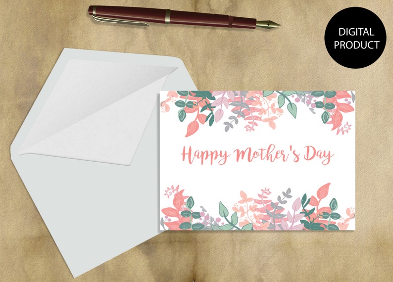 Printable Mother's Day Card, Foldable Card, Downloadable Mother's Day ...