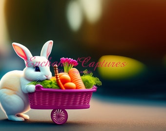 Easter Bunny digital backdrop