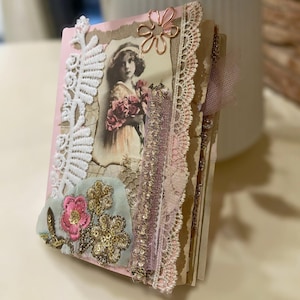 Rosa Rosen Junk Journal Handmade Shabby Chic Journal Travelers Notebook