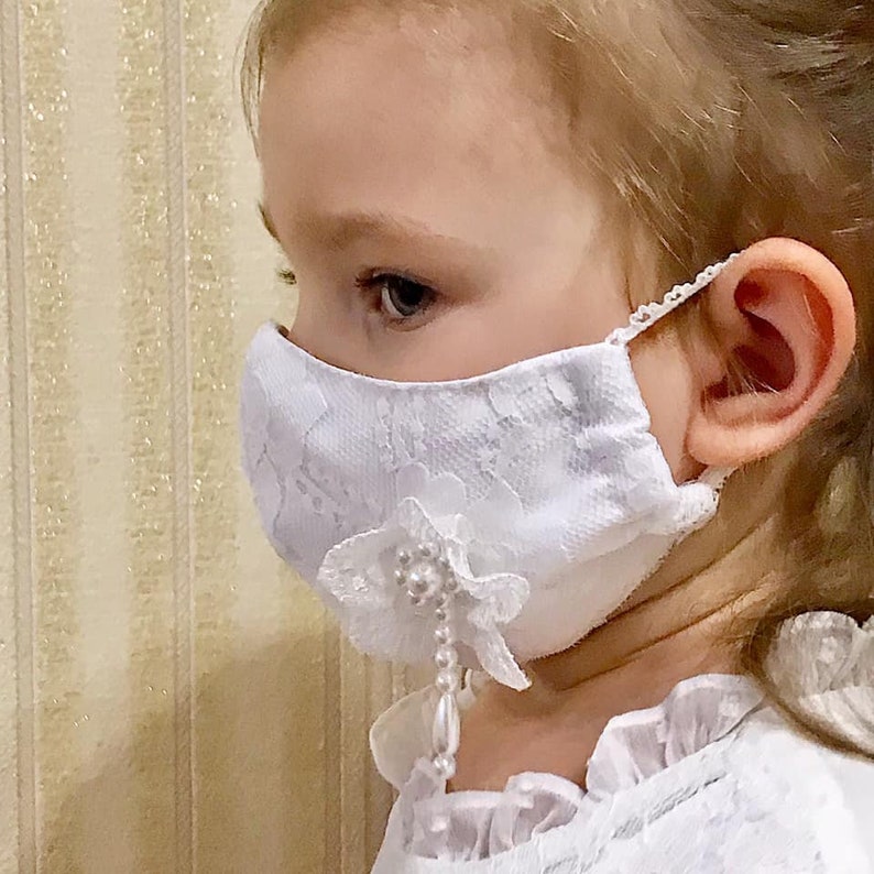 Little Girl Mask Flower Girl Mask Facemask Child Etsy