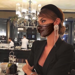 Black lace face mask Sexy face mask Couture face mask