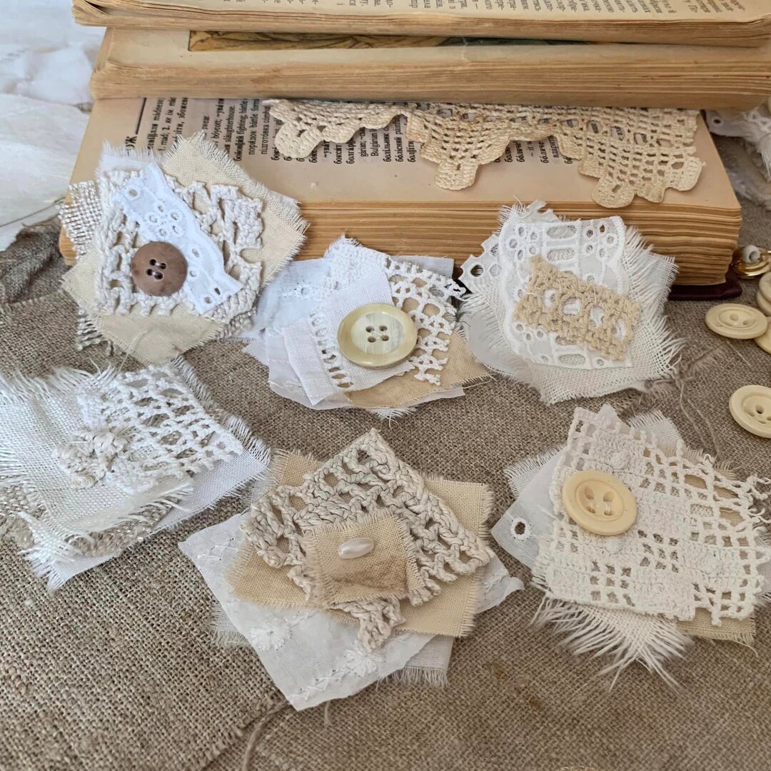 Set6 Vintage Fabric Cluster Journal Clusters Fabric Ephemera Etsy