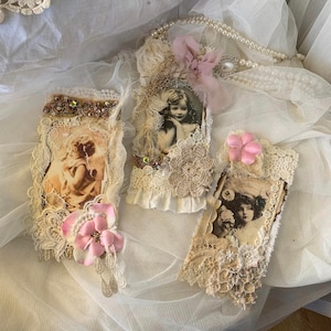 Vintage journal clusters Junk journal snippets Shabby chic tags