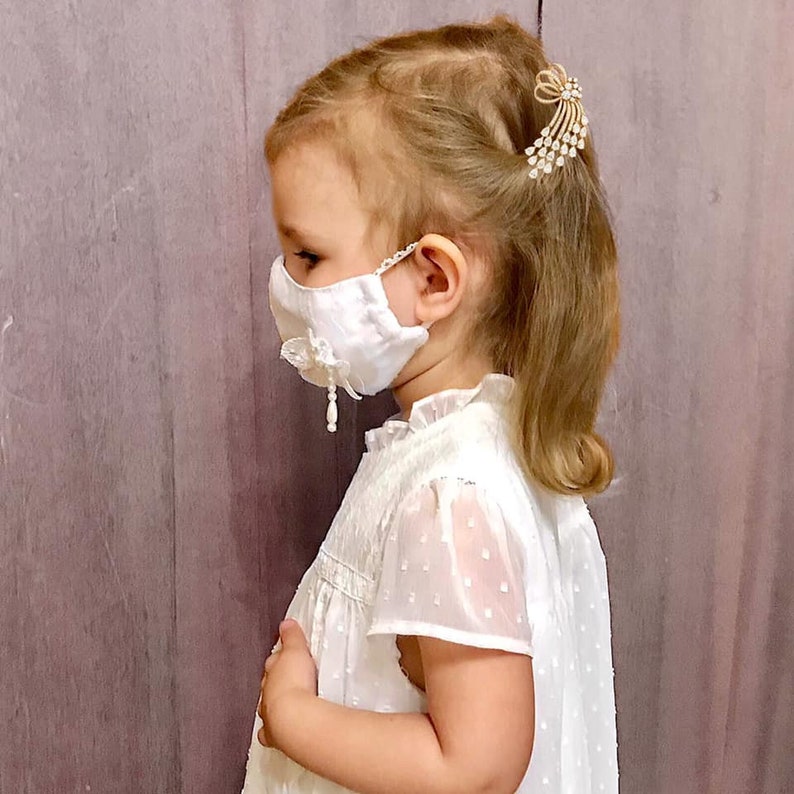 Little Girl Mask Flower Girl Mask Facemask Child Etsy