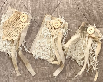 Conjuntos de diários vintage, Conjunto de tecidos, Etiquetas estilo shabby chic