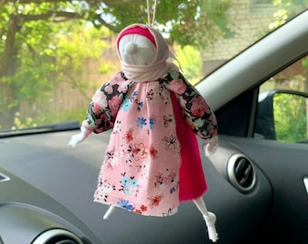 Funny car accessories Grandma car charm Hanging car accessories Car dashboard Witch doll