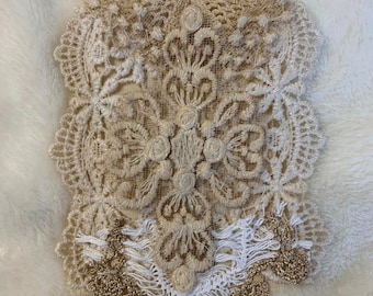 Victorian lace tags Journal clusters Antique lace and doily clusters