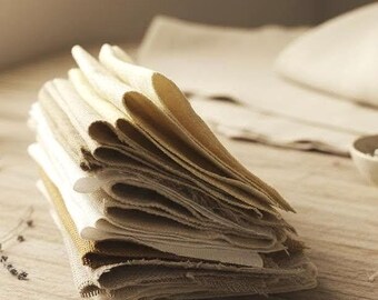 Curated Linen Scraps Bundle – Natural Neutral Set for Slow Stitching & Textile Art