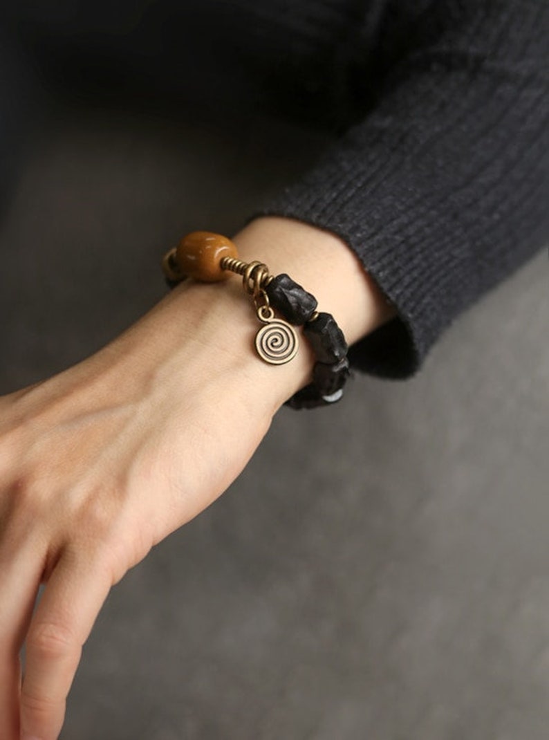 Hand-carved ebony bracelet