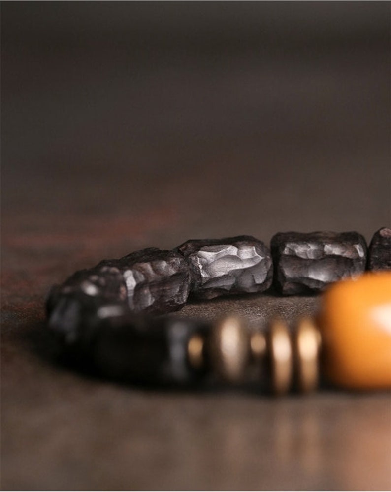 Hand-carved ebony bracelet