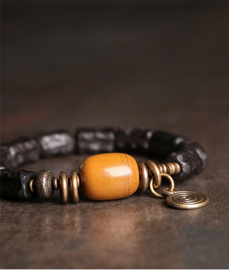 Hand-carved ebony bracelet
