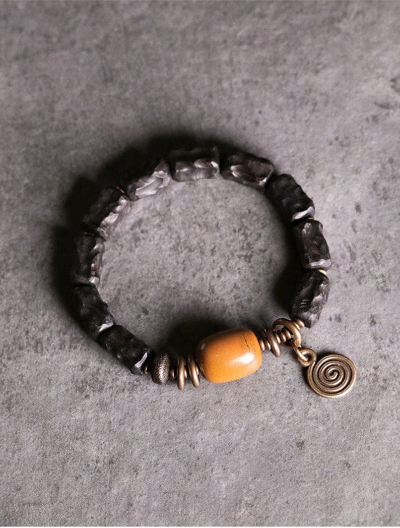 Hand-carved ebony bracelet