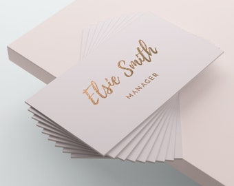 gold business card design pink business card gold foil business card template premade business card beauty business beauty consultant