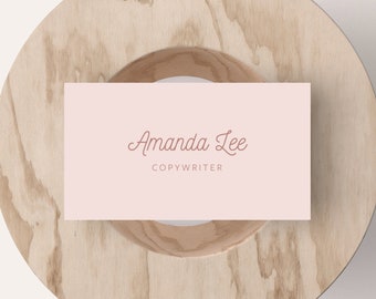 Pink Business Card Design Template, Classy Business Card, Elegant Business Card, Premade Business Card, Script Font, Weddings, Events
