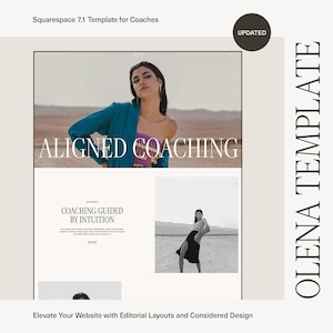 OLENA | Squarespace 7.1 Website Template for Coaches and Services | 12+ Pages for Portfolios, Blogs, and E-Commerce