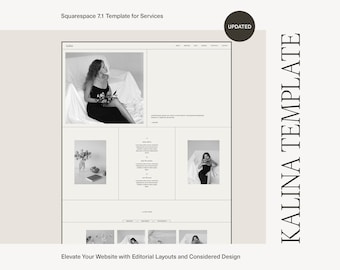 KALINA | Squarespace 7.1 Website Template for Photography and Creative Services | 12+ Pages for Portfolios, Blogs, Online Store & Sales Page