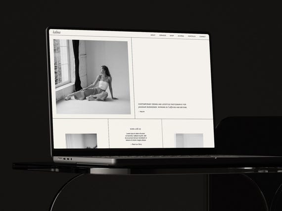 Squarespace Portfolio Template for Creatives | Minimalist 12+ Page Website Template for Services, Blog, Store & More