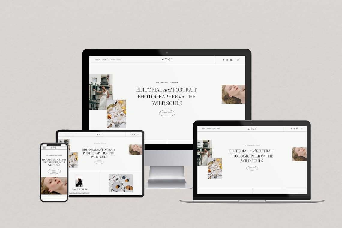 Squarespace 7.1 Website Template Myne Website Design For | Etsy