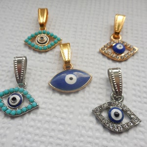 1 x Türkischer Glas Evil Eye Anhänger blauer Nazar Kabbalah Anhänger,  Glücksbringer Charm, Uk Verkäufer -  Österreich