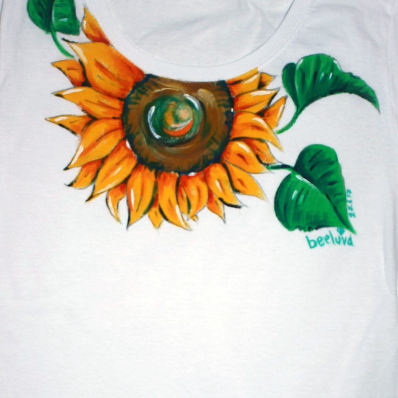 Sunflower Tshirt Sunflower Shirt Sunflower Painting Etsy
