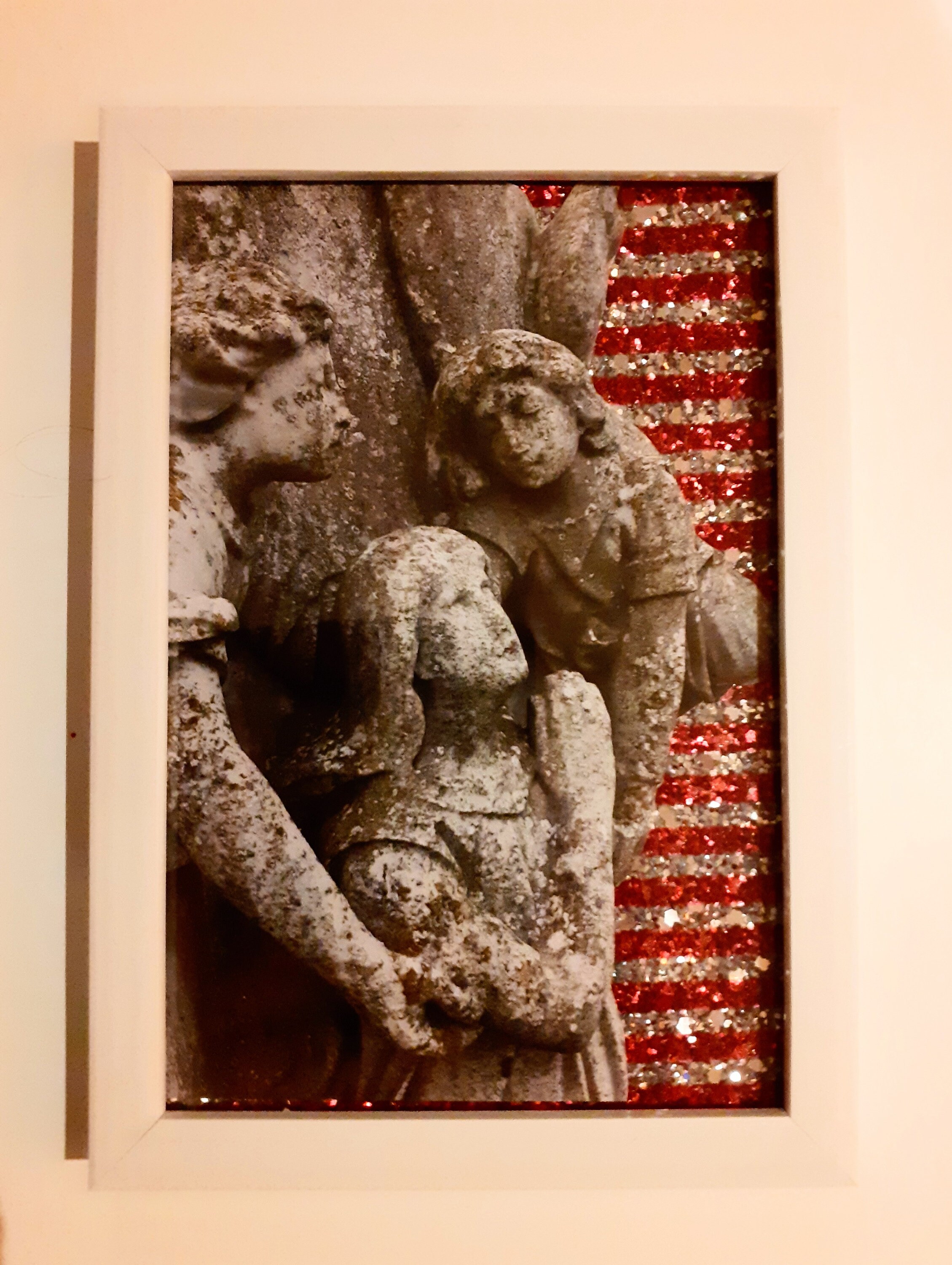 Prayer. Collage with original photography. Glitter. A6 Etsy